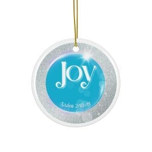 13198062635844445616_2048.jpeg JOY Christmas Ceramic Ornament (Silver)