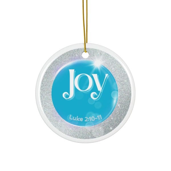 JOY Christmas Ceramic Ornament (Silver)