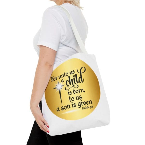 For Unto Us A Child is Born - Christmas Tote Bag (AOP)